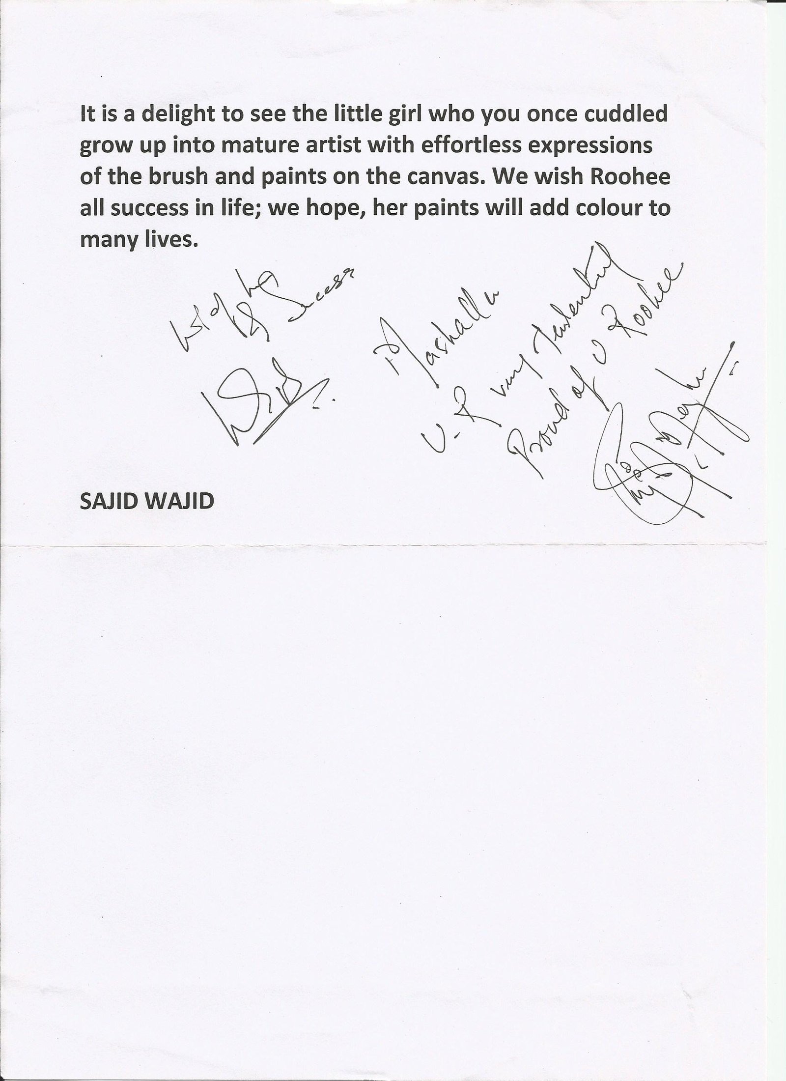 Appraisal from Sajid–Wajid