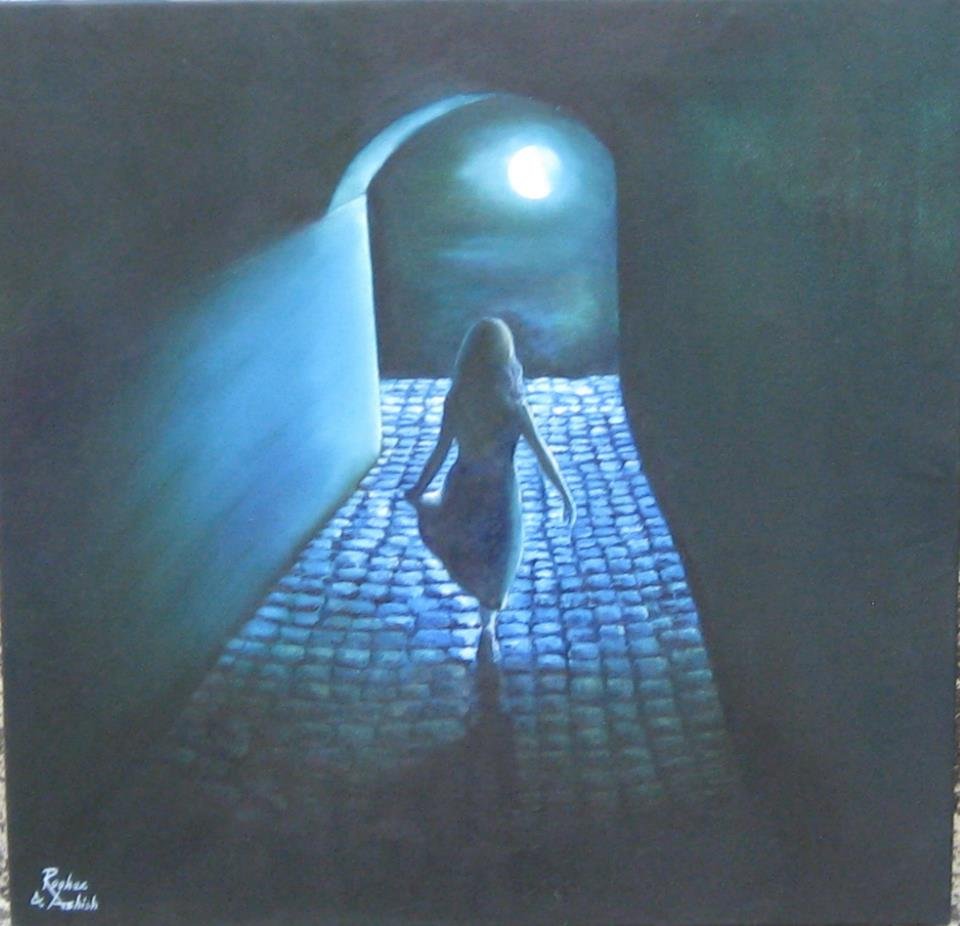 Misty Moon — Oil on canvas — painting by Roohee Ali Khan