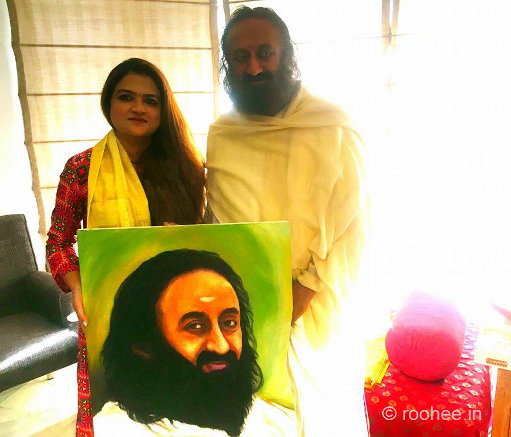 Portrait presented to Gurudev